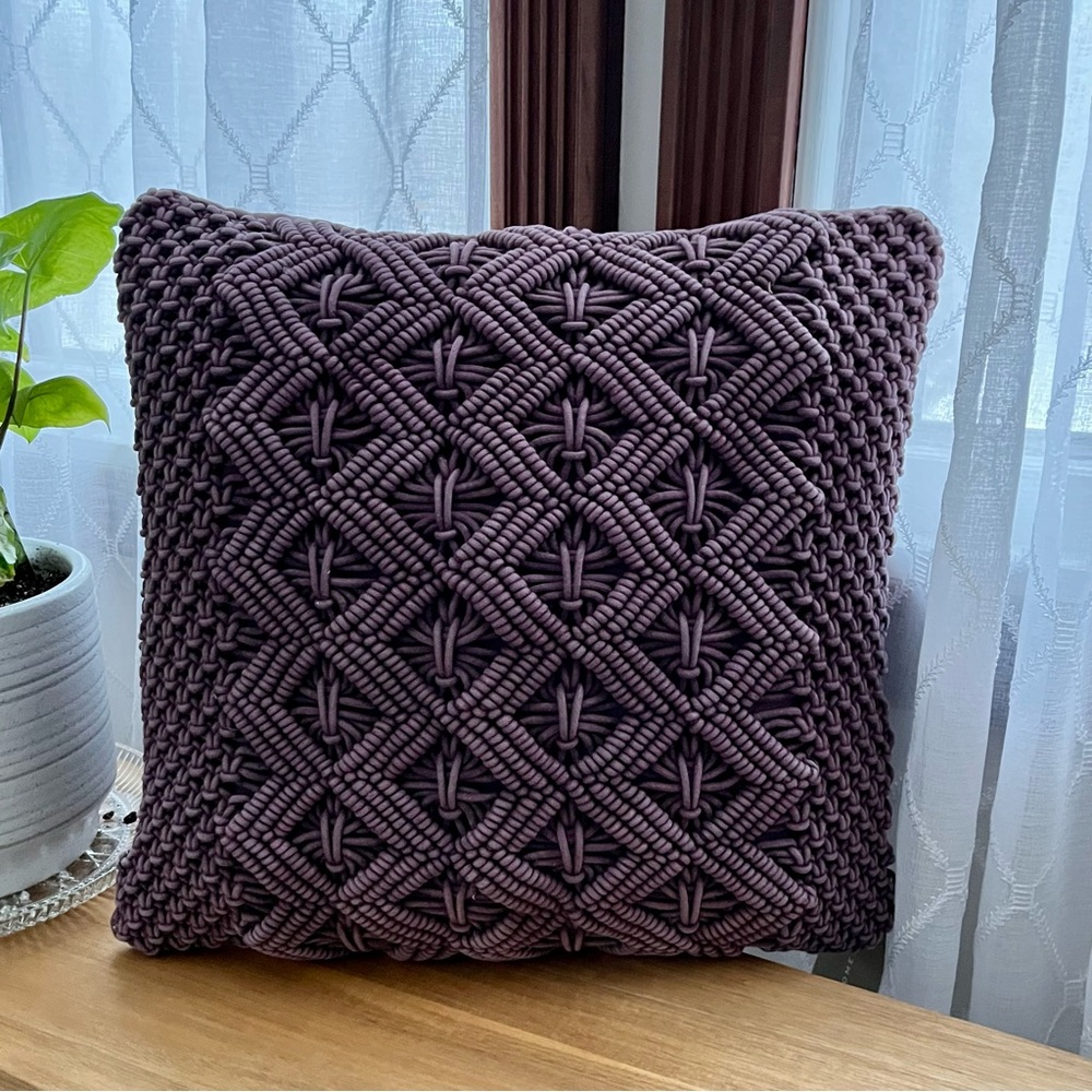 NWT Zara Home Macrame Accent Pillow Sham | 17.5 x 17.5